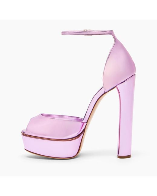 Casadei Purple Flora Intestellar Platform Sandals