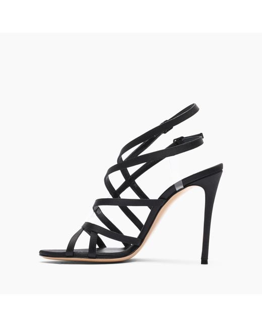 Casadei Black Julia Satin Cage Sandals