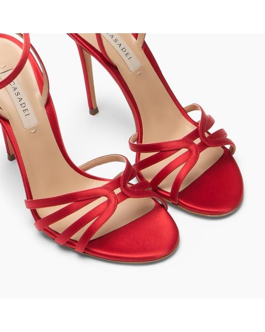 Casadei Red Julia Satin Sandal