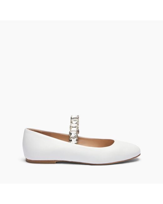 Casadei White Crystal Ballet Flat