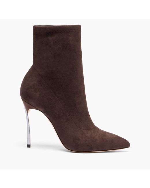 Casadei Brown Blade Stretch Ankle Boot