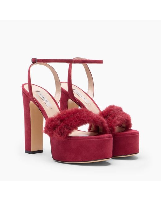 Casadei Red Patty Platform Diva Sandal