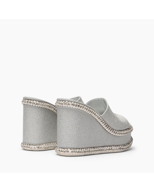 Casadei Gray Sirio Strass Wedge