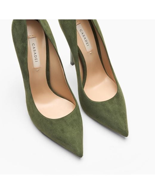 Casadei Green Blade Suede Pump