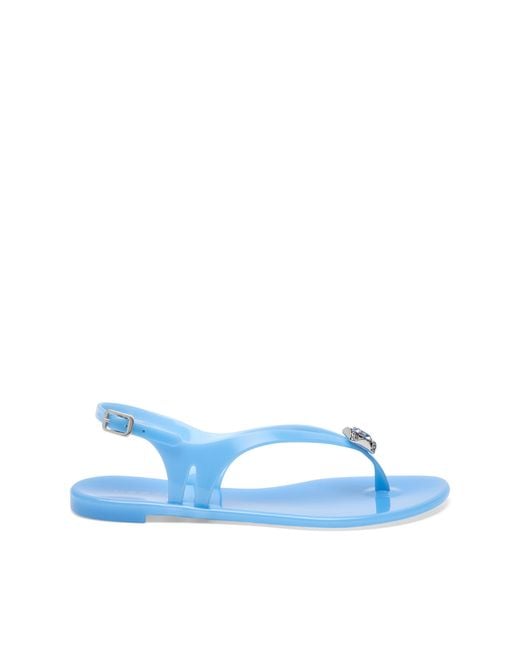 Casadei Blue Jelly Thong Sandal