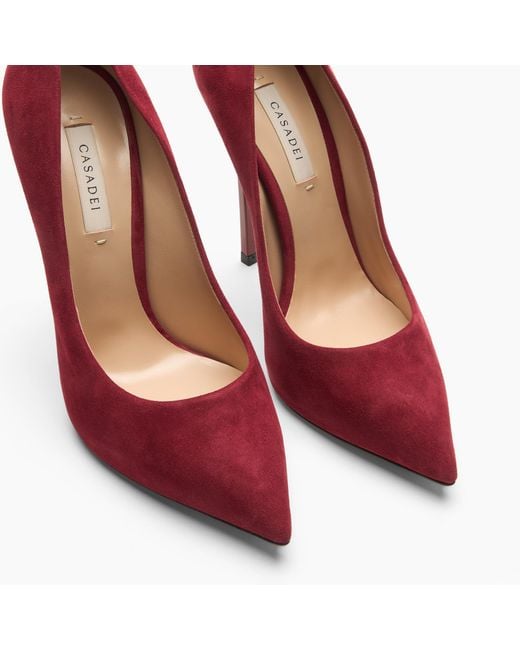 Casadei Red Blade Suede Pump