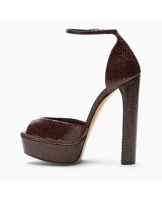 Casadei Brown Flora Platform Basilisco Sandal