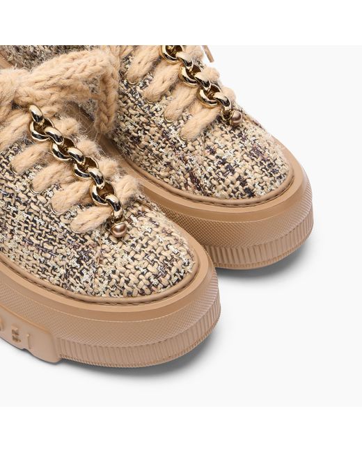 Casadei Natural Nexus Buclé Sneaker