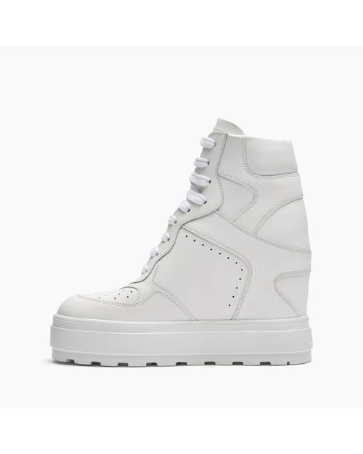 Casadei Gray High Top Leather Sneakers