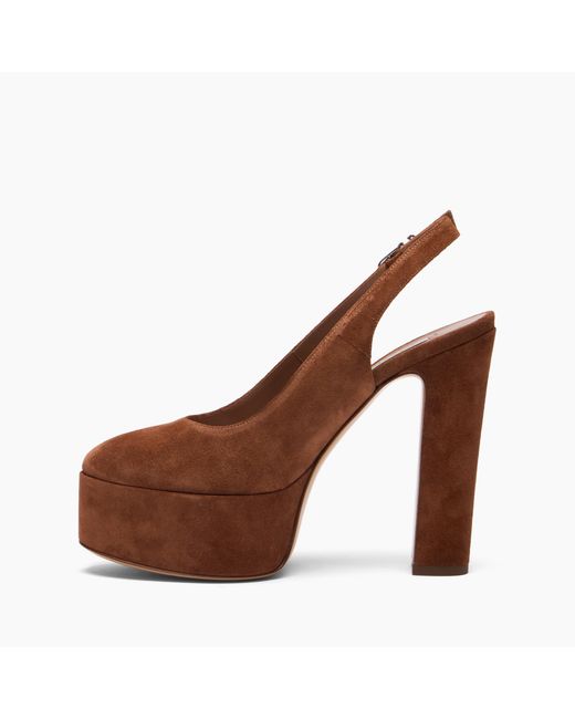 Casadei Brown Patty Platform Suede Sandal
