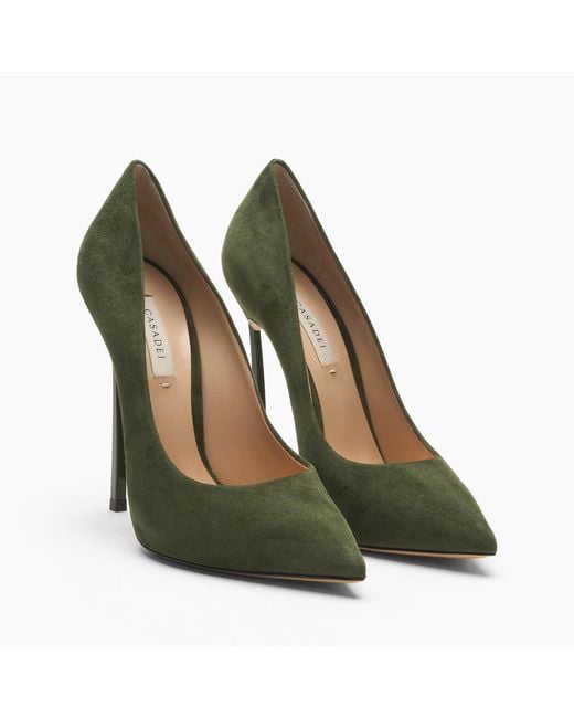 Casadei Green Blade Suede Pump