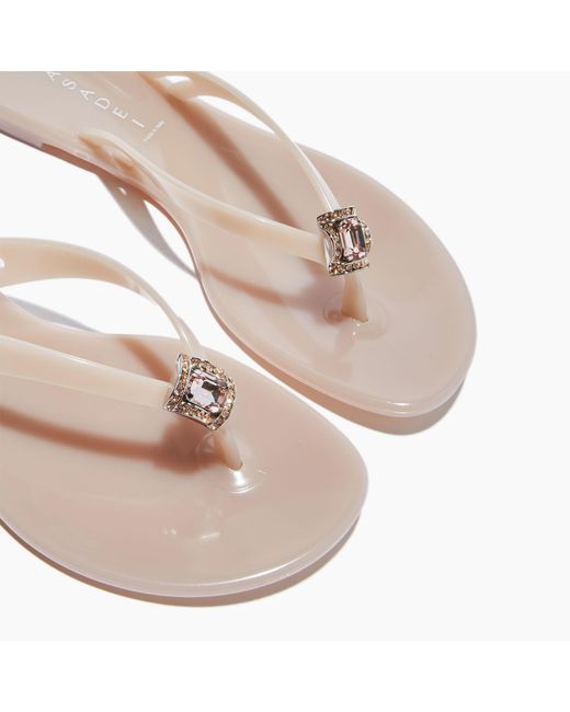 Casadei Yellow Jelly Jeweled Pvc Flip Flops