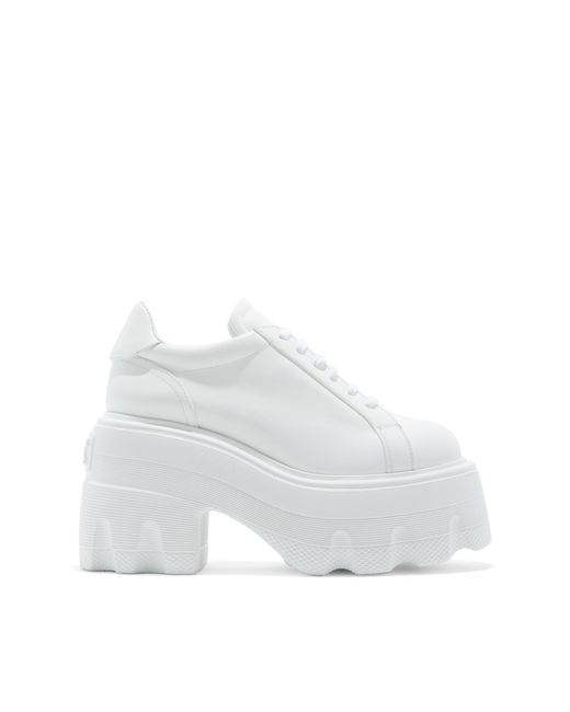 Casadei White Maxxxi Leather Sneakers