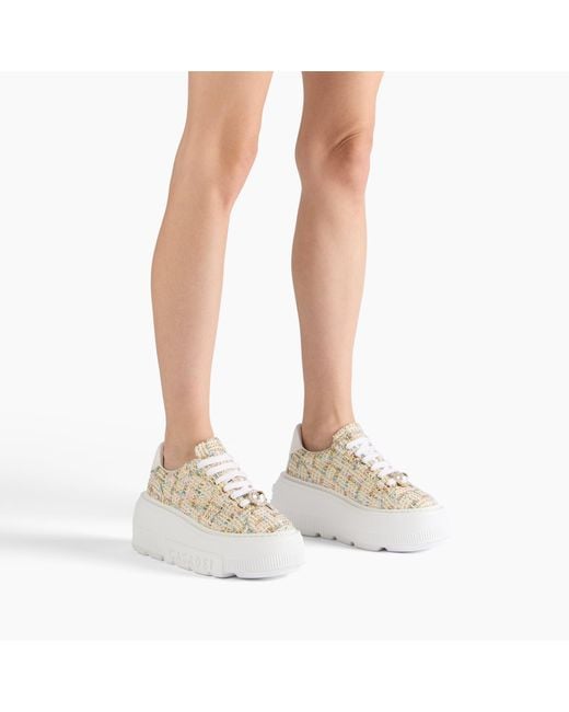 Casadei Natural Nexus Bouclé Sneaker With Pearl