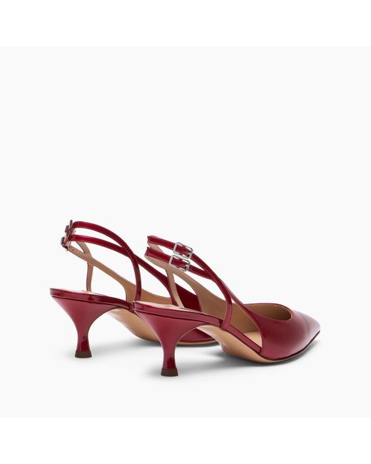 Casadei Red Julia Double Belts Slingback