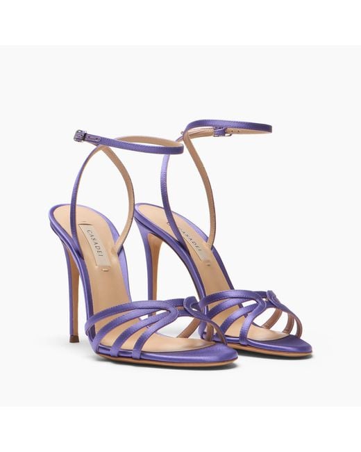 Casadei Blue Julia Satin Sandal