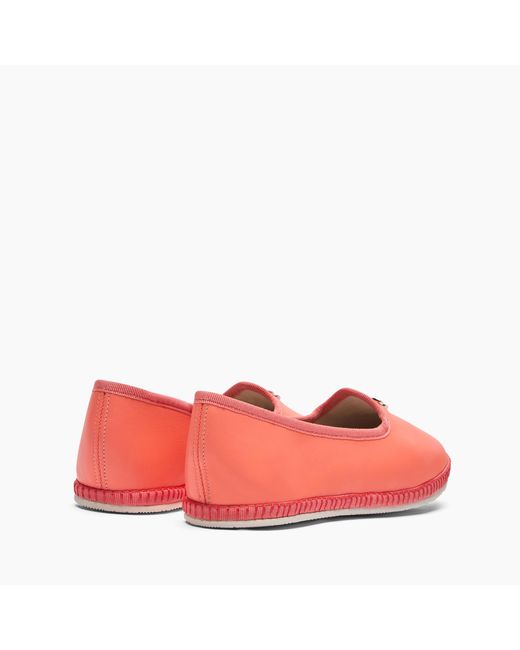 Casadei Red Capalbio Leather Ballet Flats