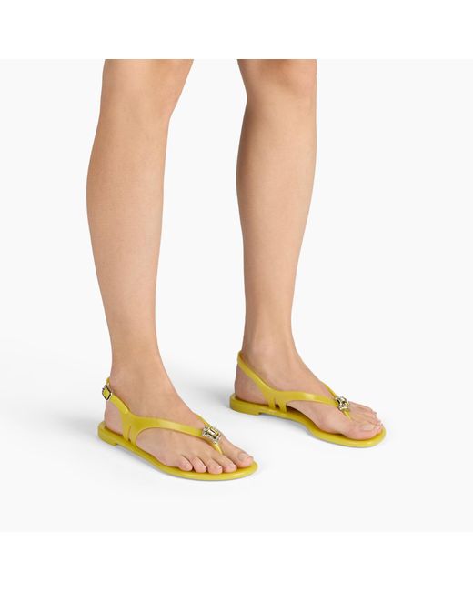 Casadei Yellow Jelly Thong Sandal