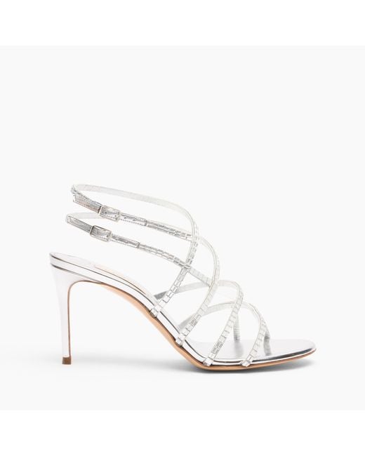 Casadei White Starsway Cage Julia Sandals