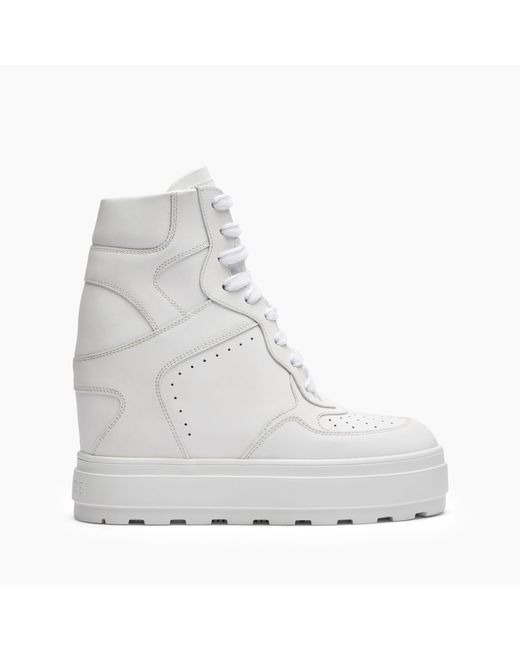 Casadei Gray High Top Leather Sneakers