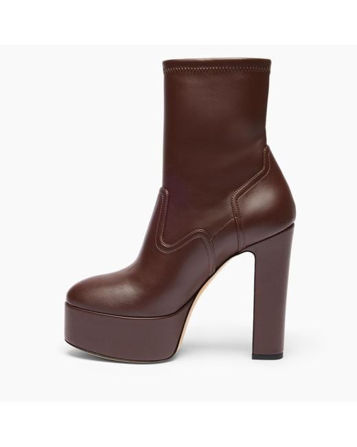 Casadei Brown Patty Platform Ankle Boot