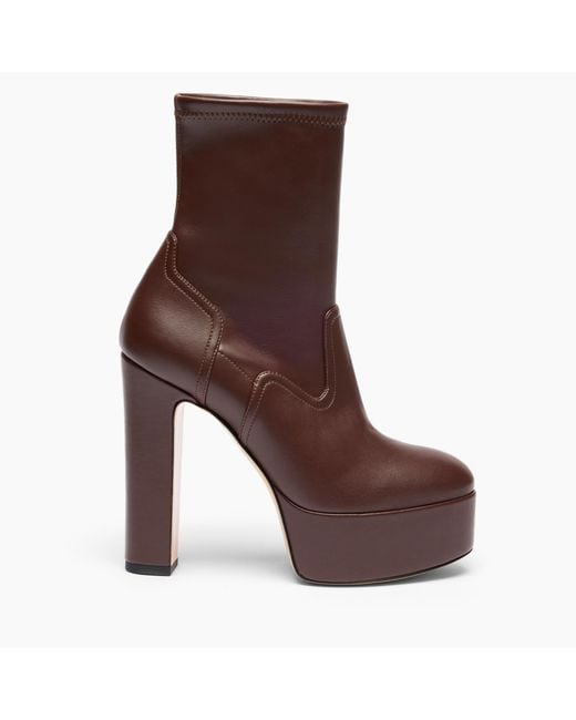 Casadei Brown Patty Platform Ankle Boot