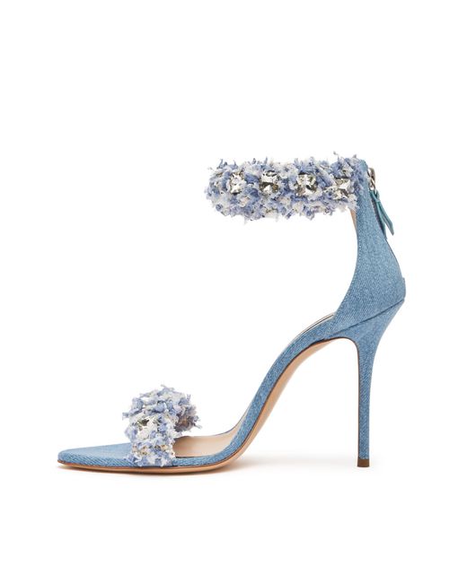 Elsa Denim Sandals Casadei en coloris Blue