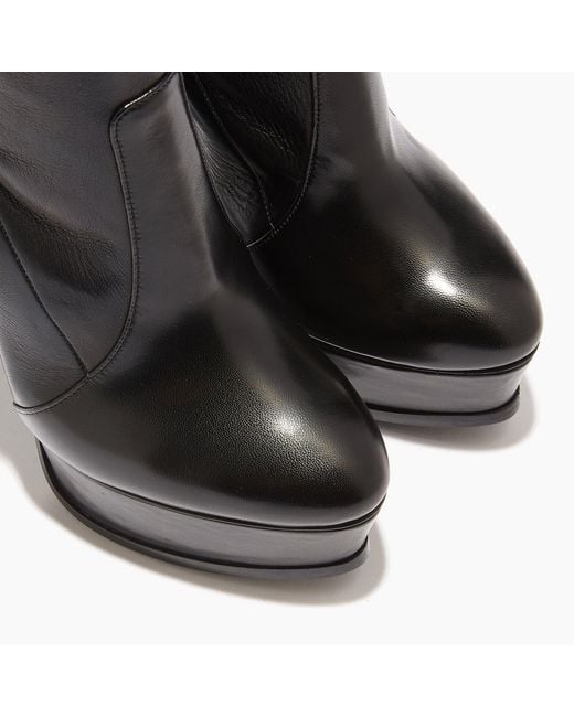 Casadei Black Flora Platform Ankle Boot