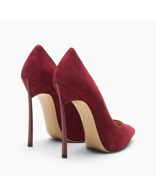 Casadei Red Blade Suede Pump