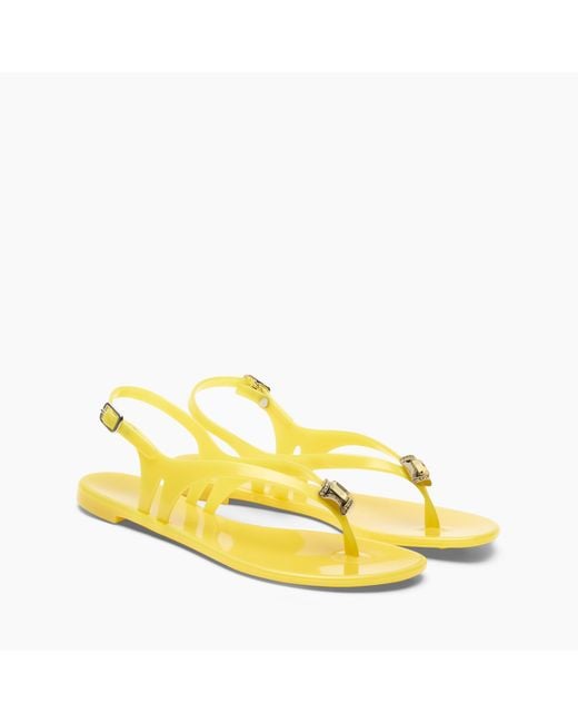 Casadei Yellow Jelly Thong Sandal