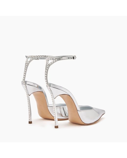 Casadei White Alice Blade Slingback