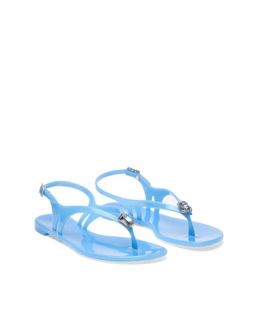 Casadei Blue Jelly Thong Sandal