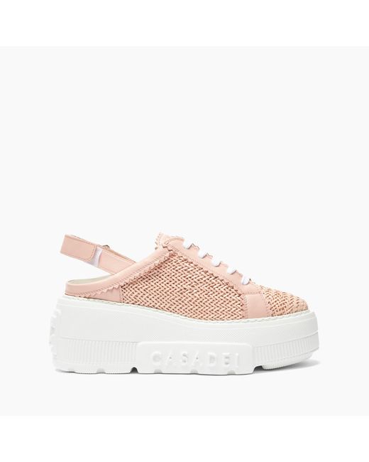 Casadei Pink Hanoi Slingback Leather Sneakers