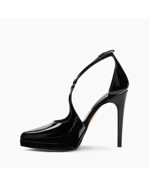 Casadei Black Patent Milonga Michelle Platform Sandals