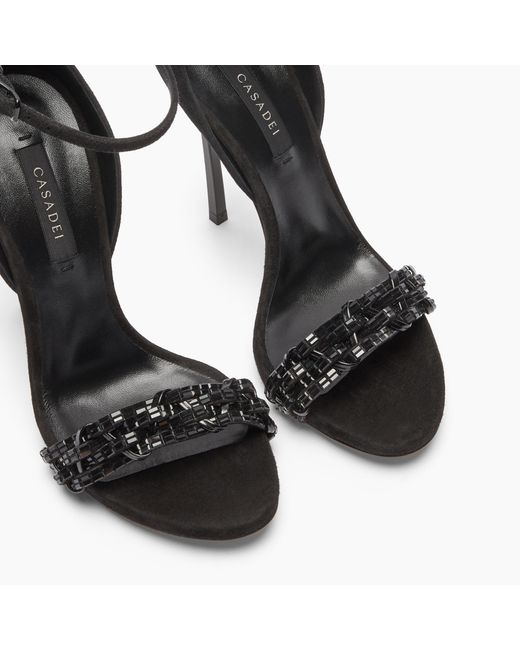 Casadei Black Cappa Blade Godyva Sandal