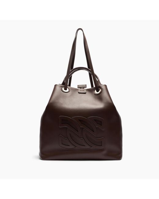 トートバッグ CASADEI DOME BAY SATCHEL BAG (3W470J0000D0MEB3113 TOFFEE) Casadei Dome Bag in Brown | Lyst