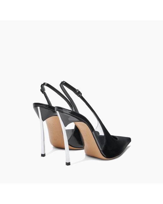 Casadei Blue Superblade Slingback Patent Leather