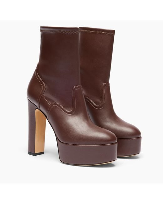 Casadei Brown Patty Platform Ankle Boot