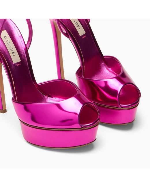 Casadei Pink Flora Platform Interstellar Sandal