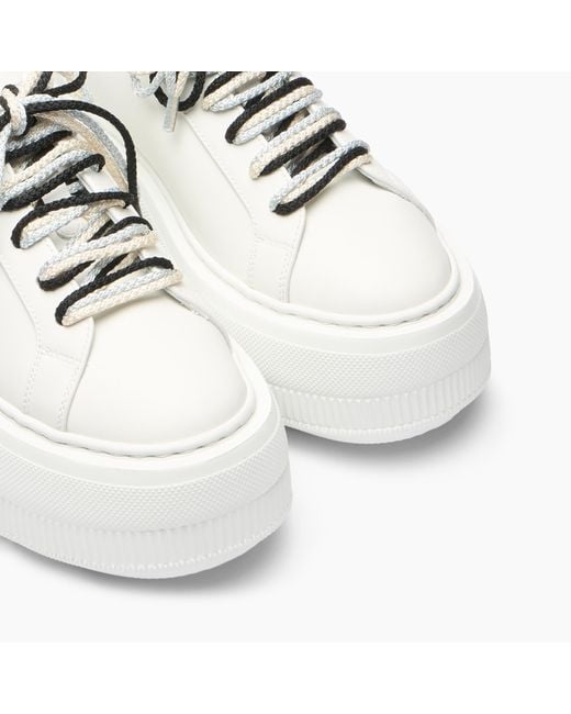 Casadei White Nexus With Contrasting Lace Sneaker