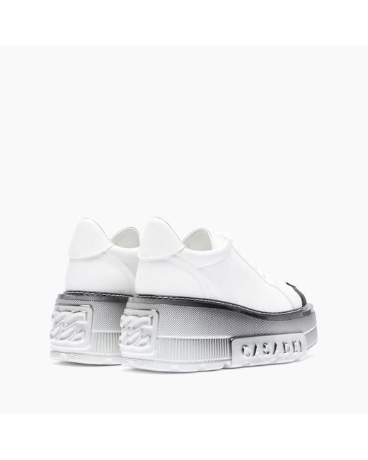 Casadei White Nexus Toe Cap Sneakers