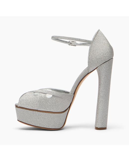 Sandalo Flora Platform Solar Eclipse di Casadei in White