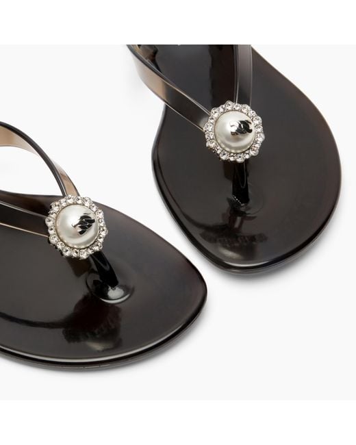 Casadei Black Jelly Thong Sandal
