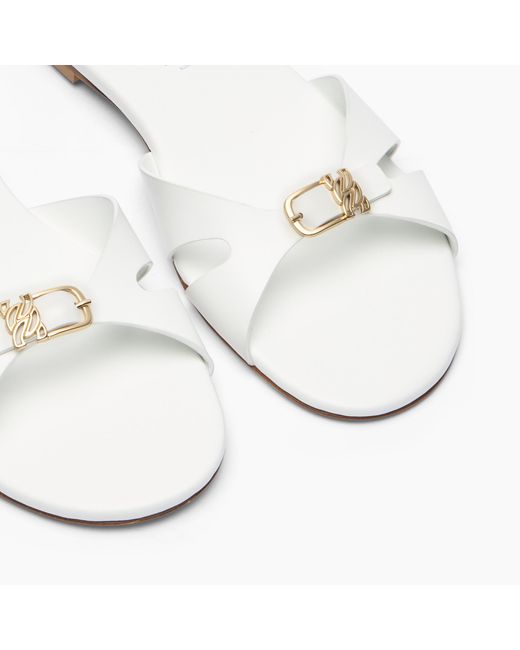 Casadei White Jane Slide Sandal