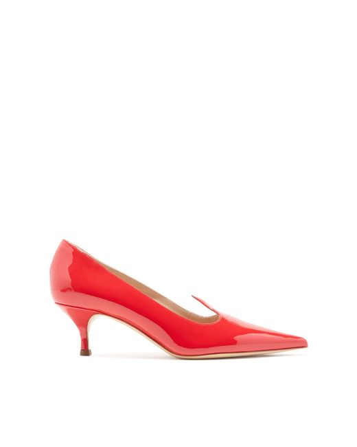 Casadei Red Scarlet Divina Kitten Patent Leather