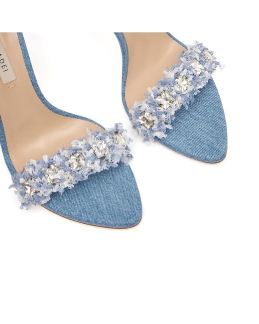 Elsa Denim Sandals di Casadei in Blue