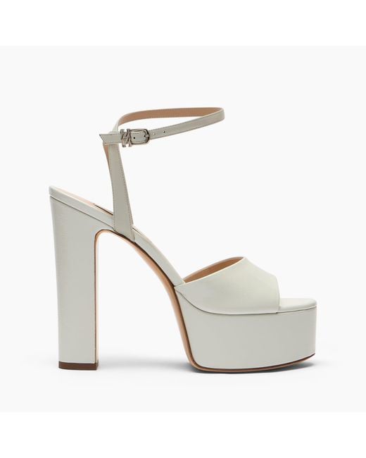 Casadei White Patty Platform Dream Lac Sandal