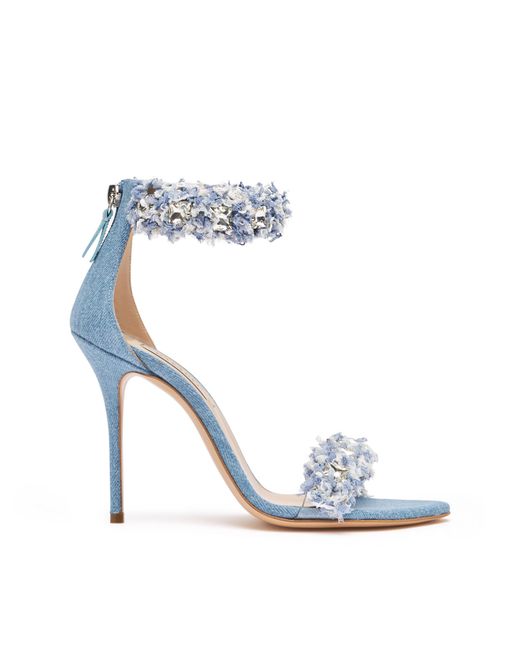 Elsa Denim Sandals di Casadei in Blue