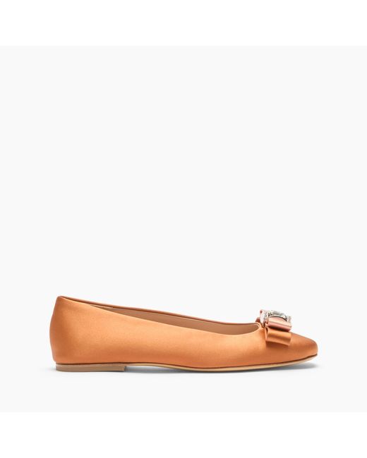 Casadei Brown Satin Ballet Flats