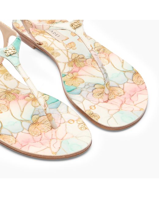 Casadei White Cathedral Thong Sandal